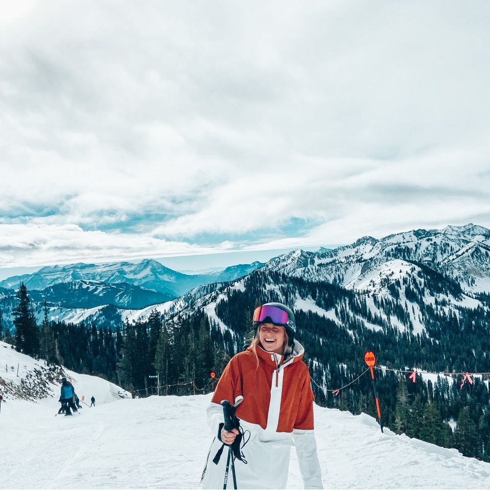 Burton Orange/brown and White anorak Ski Jacket